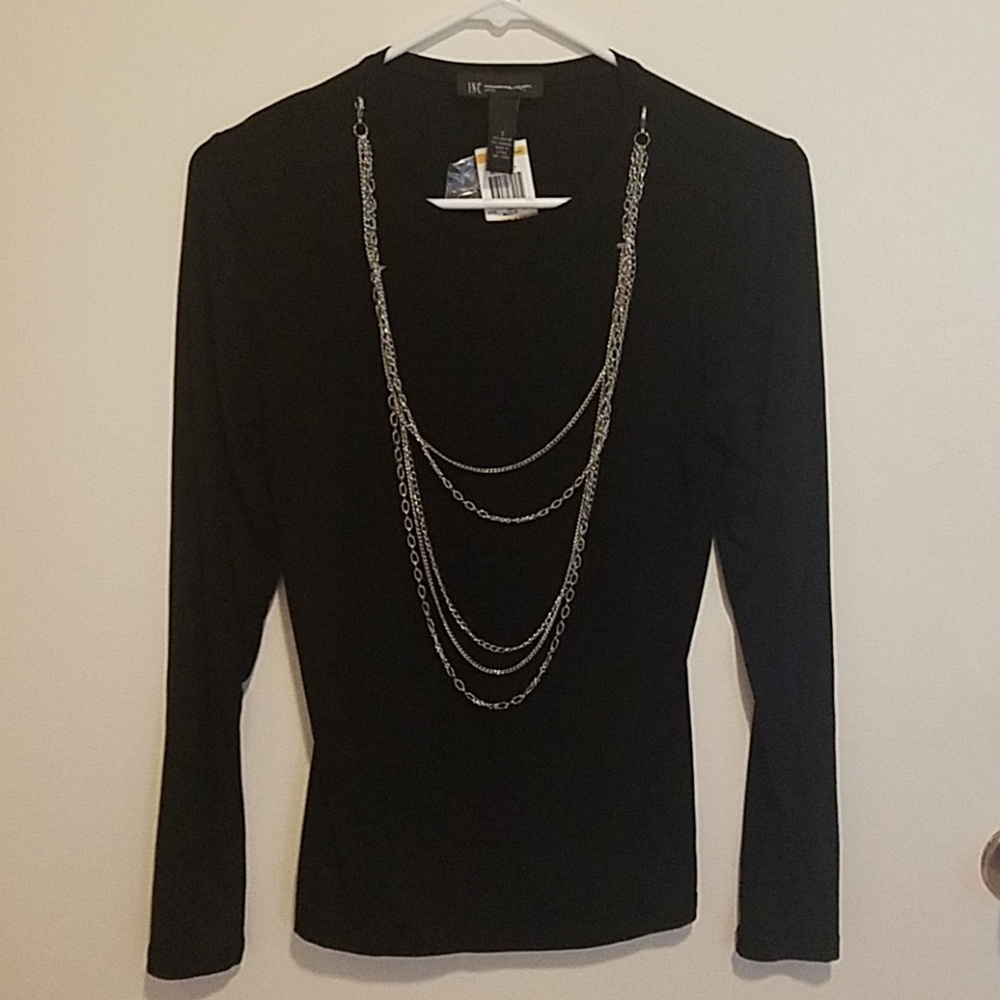 Black long sleeved INC blouse